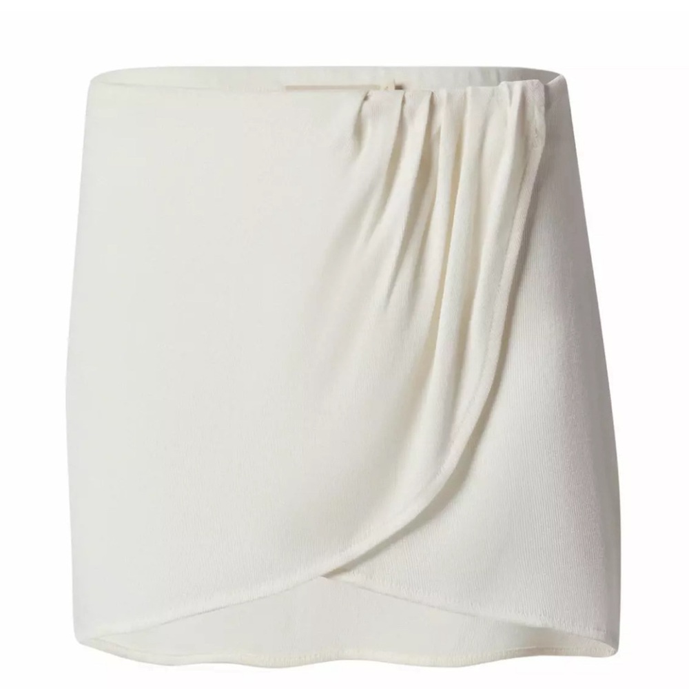 🆕 100% Bamboo Knit Savannah Morrow Ayra Mini Skirt in Ivory XXS